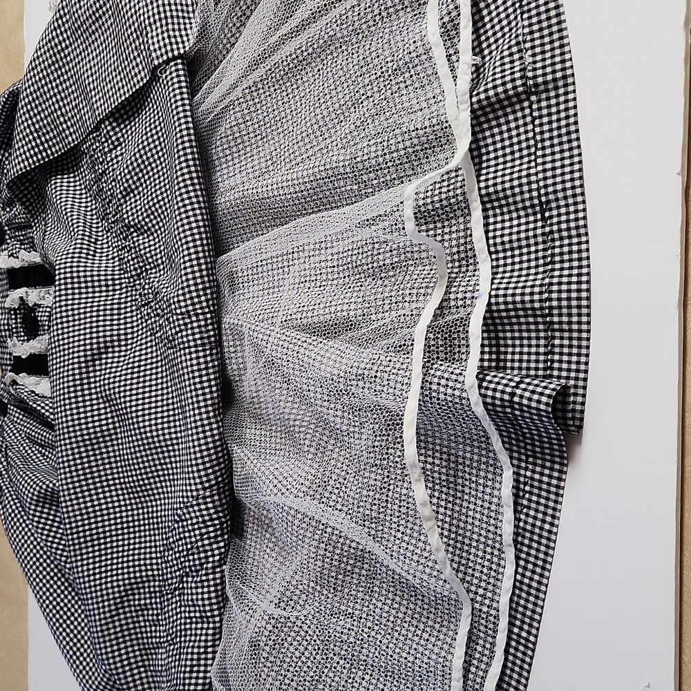 Vintage Handmade  Mid 1900's Crinoline lined gingham skirt Jr 23 in waist - XS - Picture 5 of 7